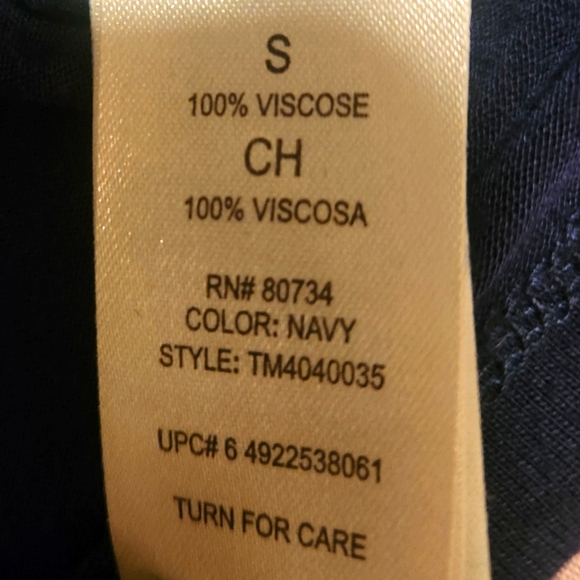 💥2/$10💥 Long Sleeve Navy Blue Front Scrunch V-Neck Blouse - Picture 4 of 4